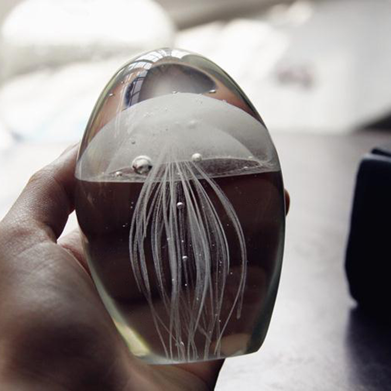 ミニチュア3Dクラゲクリスタルフィギュアモデルガラスペーパー - Art Craft Jellyfish のレビューと価格