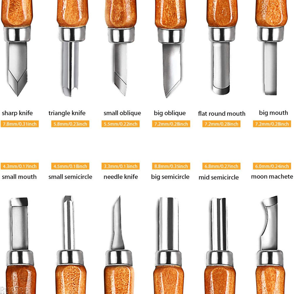 12 個 SK2 木工彫刻ツールセット バッグ付き砥石 HR - Art Craft Knife のレビューと価格